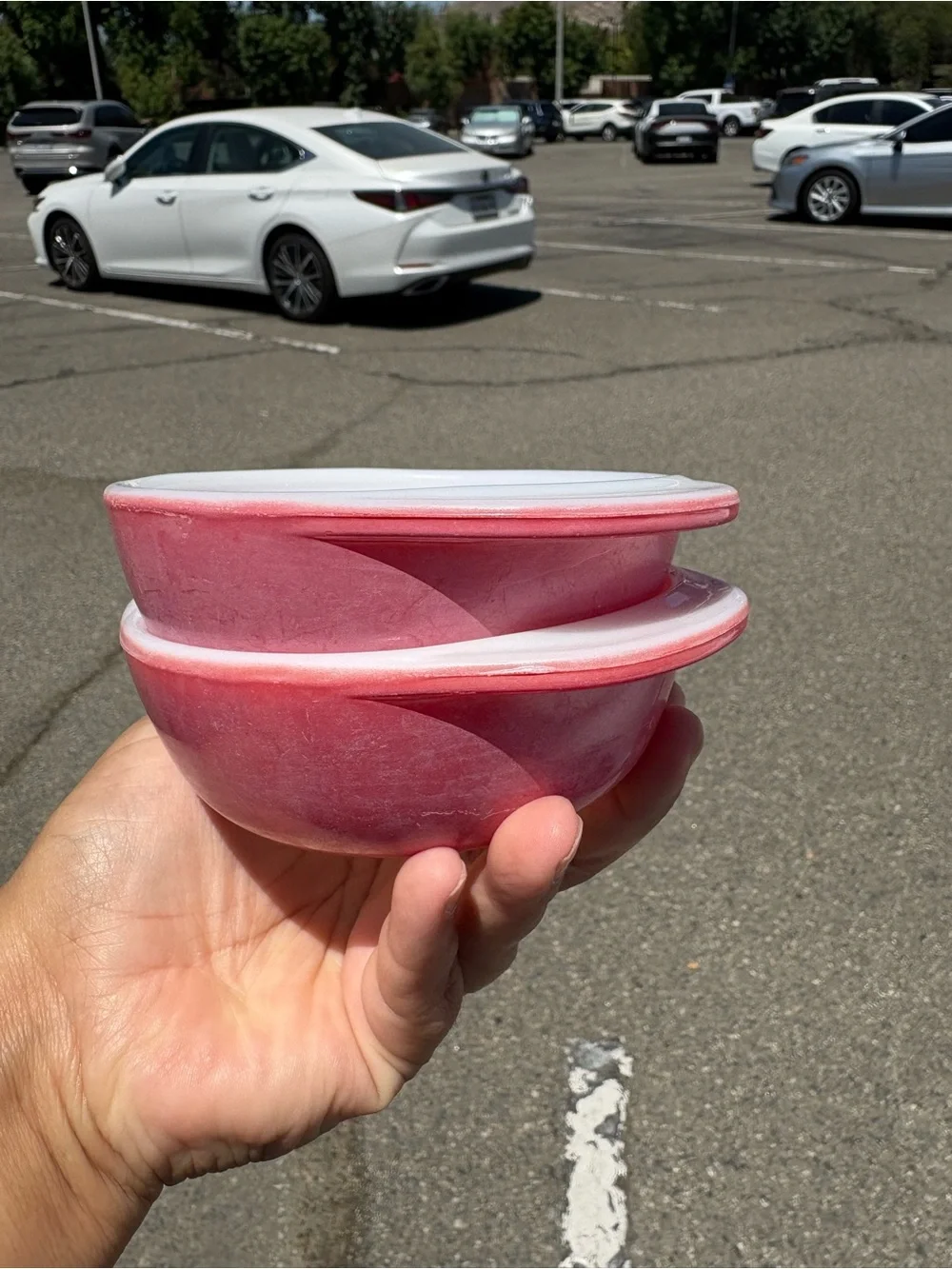 vintage Pyrex Flamingo Pink 8 oz individual casserole dishes set of 2 no lids